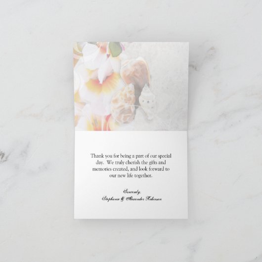 Plumeria Orchid Lei in Sand Beach Dank u Kaarten (Binnen)