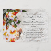 Plumeria Orchidee Lei in het Zandstrand Bruiloft Kaart (Voorkant / Achterkant)