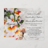 Plumeria Orchidee Lei in Zand Beach Trouwplein Kaart (Voorkant / Achterkant)