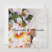 Plumeria Orchidee Lei in Zand Beach Trouwplein Kaart (Achterkant)