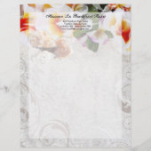 Plumeria Orchidee Lei / Sand Beach Letterhead Persoonlijk Briefhoofd (Voorkant)