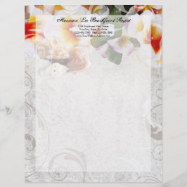 Plumeria Orchidee Lei / Sand Beach Letterhead Persoonlijk Briefhoofd