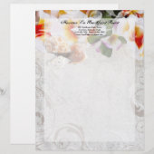 Plumeria Orchidee Lei / Sand Beach Letterhead Persoonlijk Briefhoofd (Voorkant / Achterkant)
