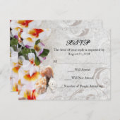 Plumeria Orchideeën Lei in het Zand RSVP Strandtro (Voorkant / Achterkant)