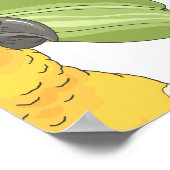 Plumeria, papegaai,  bloemmotief. poster (Hoek)