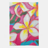 Plumeria party Hawaii art Theedoek (Verticaal)