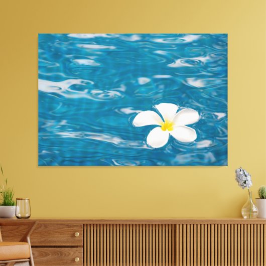 Plumeria Pool Wrapped Canvas Art (Insitu (Woonkamer))