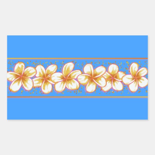 plumeria rechthoekige sticker (Voorkant)