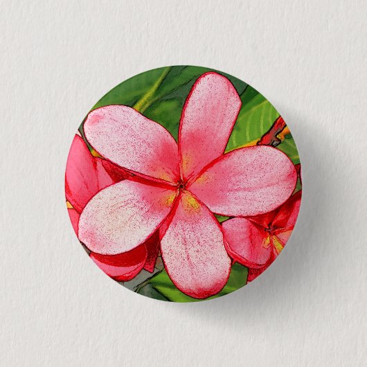 plumeria ronde button 3,2 cm (Voorkant)