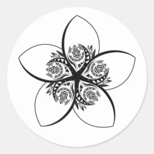 plumeria ronde sticker