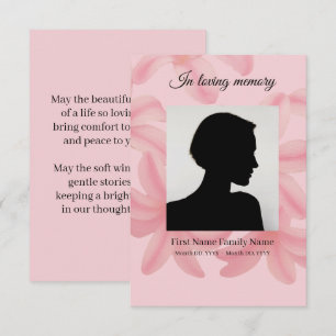Plumeria rouw gebedskaart informatiekaartje