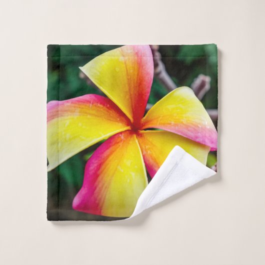 Plumeria rubra bad handdoek (Wasdoekje)