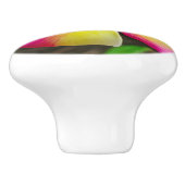 Plumeria rubra keramische knop (Zijkant)