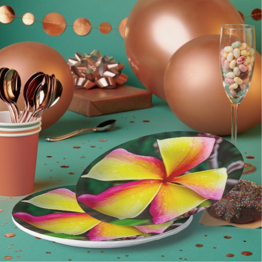 Plumeria rubra papieren bordje (Multi)