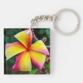 Plumeria rubra sleutelhanger (Achterkant)