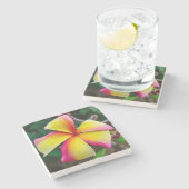 Plumeria rubra stenen onderzetter (Zijkant)