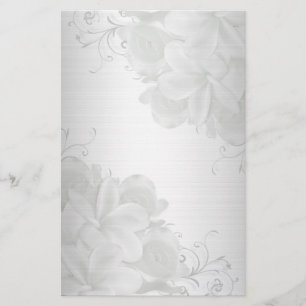 Plumeria satin-look floral stationery briefpapier