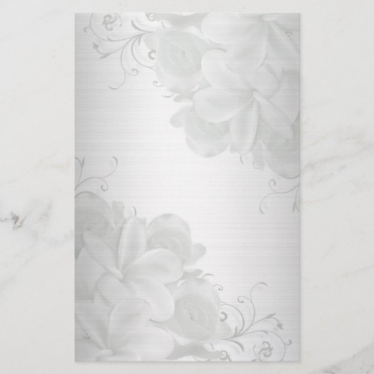 Plumeria satin-look floral stationery briefpapier (Voorkant)