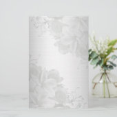 Plumeria satin-look floral stationery briefpapier (Staand voorkant)