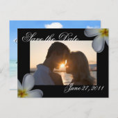 Plumeria Save the Date Briefkaart (Voorkant / Achterkant)