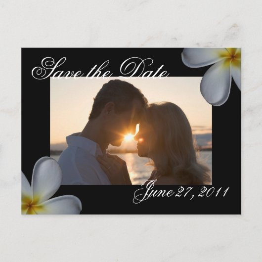 Plumeria Save the Date Briefkaart (Voorkant)
