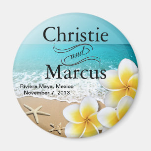 Plumeria Starfish Beach Tropical Favor Magneet