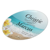 Plumeria Starfish Beach Tropical Hawaii Melamine+bord (Linkerzijde)