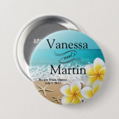 Plumeria Starfish Beach Tropical Hawaii Ronde Button 7,6 Cm (Voorkant /achterkant)