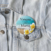 Plumeria Starfish Beach Tropical Hawaii Ronde Button 7,6 Cm (In situ)