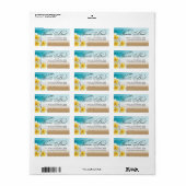 Plumeria Starfish Beach Tropische bruiloft Hawaii Etiket (Full Sheet)