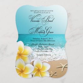 Plumeria Starfish Beach Tropische bruiloft Kaart