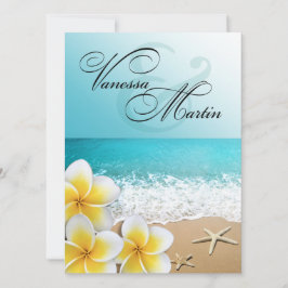 Plumeria Starfish Beach Tropische bruiloft Kaart