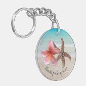 Plumeria Starfish Hartelijk dank voor gasten Sleutelhanger (Voorkant Links)