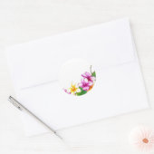 Plumeria sticker, Tropische themabloemen Ronde Sticker (Envelop)
