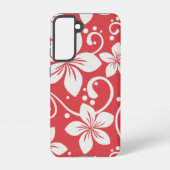 Plumeria Swirl Red Samsung Galaxy Hoesje (Achterkant)