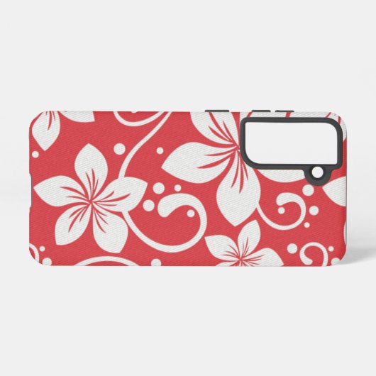 Plumeria Swirl Red Samsung Galaxy Hoesje (Achterkant horizontaal)
