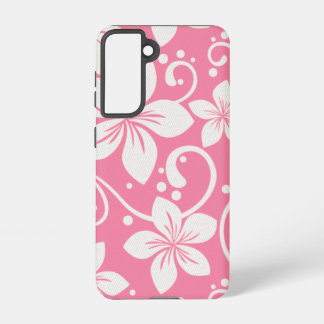 Plumeria Swirl Roos Roze Samsung Galaxy Hoesje