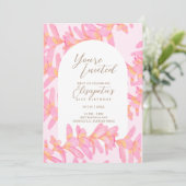 Plumeria Verjaardag Uitnodiging (Staand voorkant)