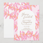 Plumeria Verjaardag Uitnodiging (Voorkant / Achterkant)