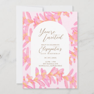 Plumeria Verjaardag Uitnodiging
