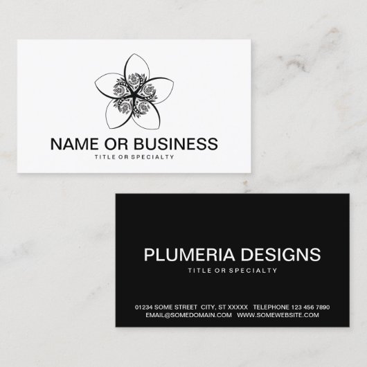 plumeria visitekaartje (Voorkant / Achterkant)