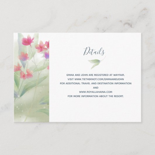 Plumeria Water Color Informatiekaartje (Voorkant)