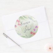 Plumeria Water Color Ronde Sticker (Envelop)