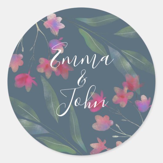 Plumeria Water Color Ronde Sticker (Voorkant)