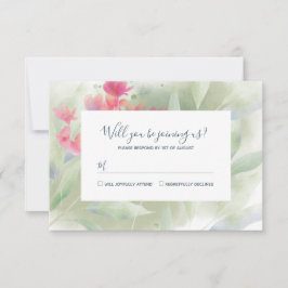 Plumeria Water Color RSVP Kaartje