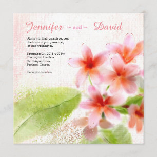 Plumeria Waterverf Custom Wedding Invitation Kaart