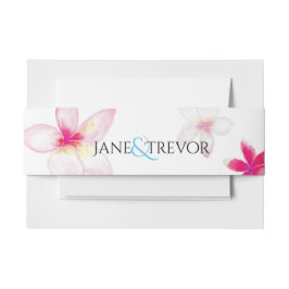 Plumeria Wedding Belly Band Uitnodigingen Wikkel