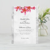 Plumeria Wedding Celebration of Love Invitation Kaart (Staand voorkant)