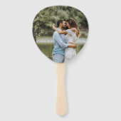 Plumeria Wedding Gezegde Foto Sjabloon Handwaaier (Achterkant)