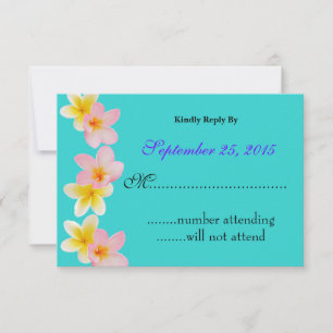 Plumeria Wedding Invitation RSVP Card Kaartje
